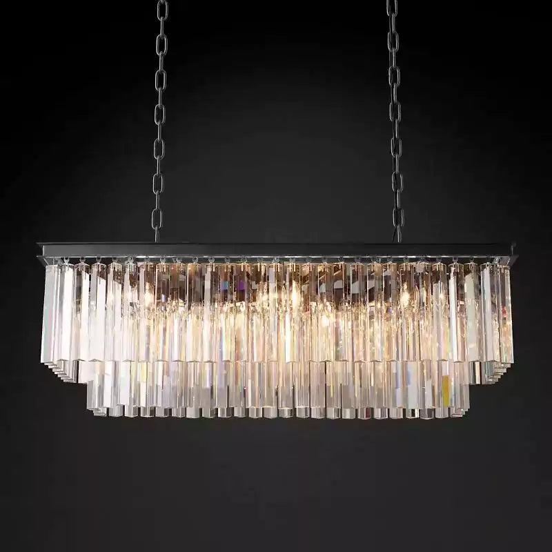 KL 1920s Odan Rectangular Chandelier 40"