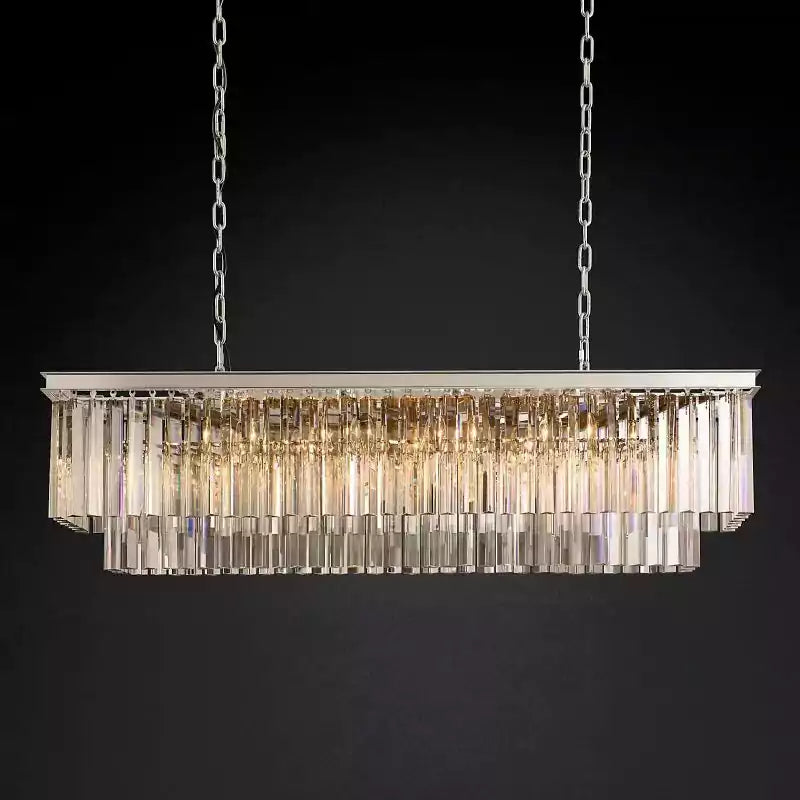1920s Odeona Rectangular Chandelier 49"