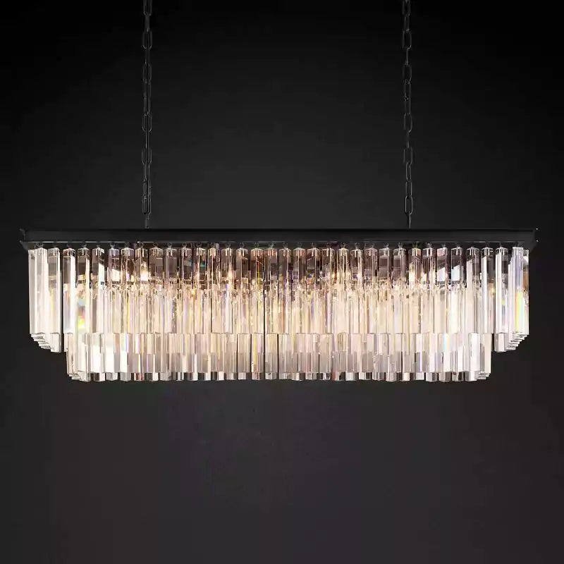 KL 1920s Odan Rectangular Chandelier 49"