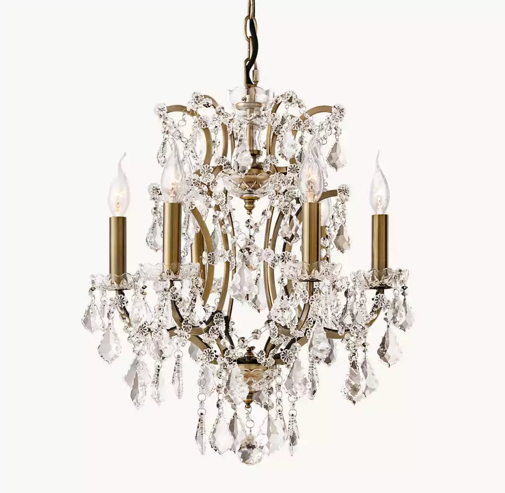 KL Rocona Iron & Crystal Round Chandelier 18"