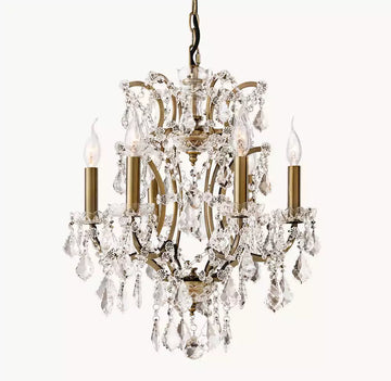 KL Rocona Iron & Crystal Round Chandelier 18"