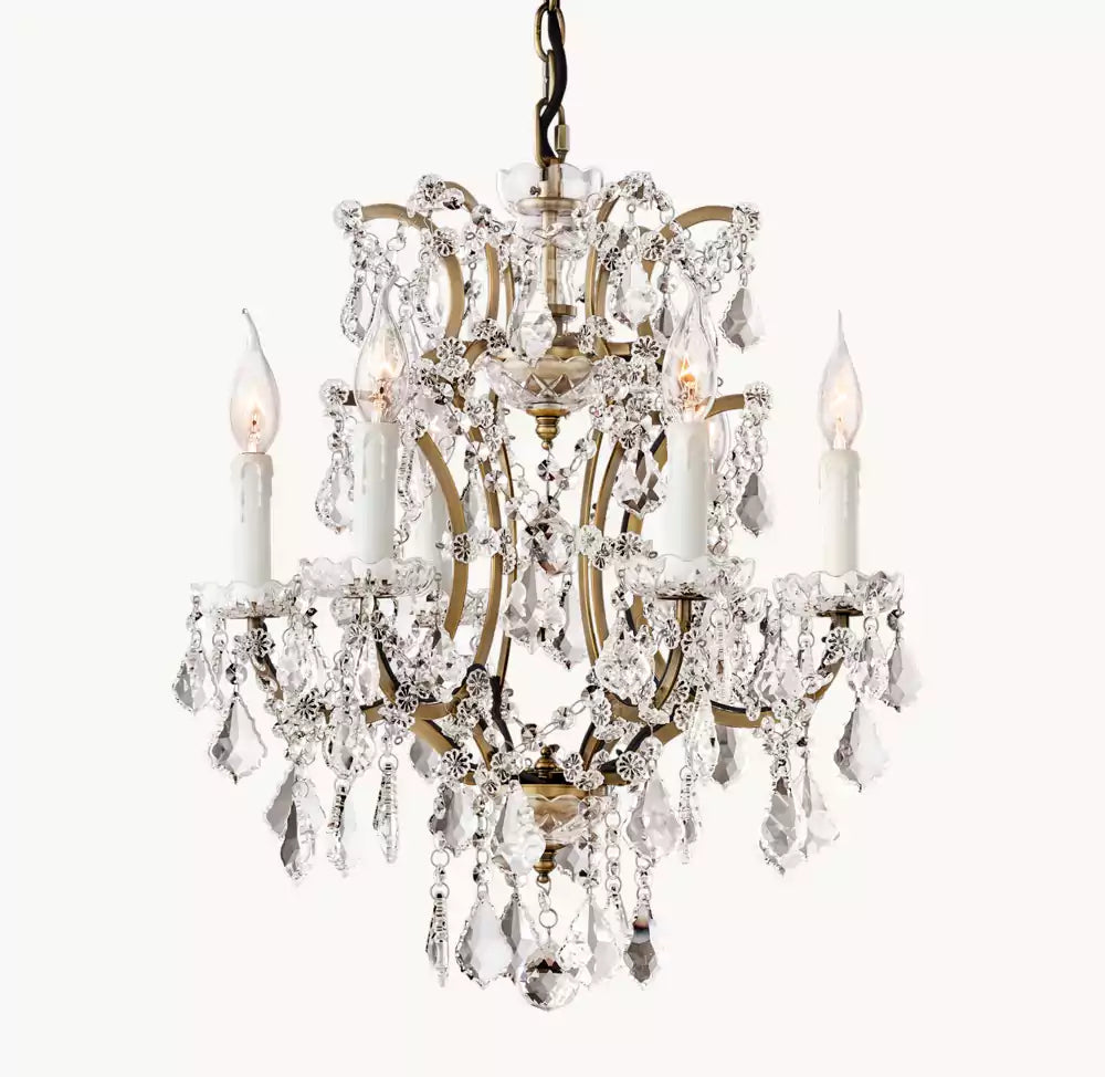 KL Rocona Iron & Crystal Round Chandelier 18"