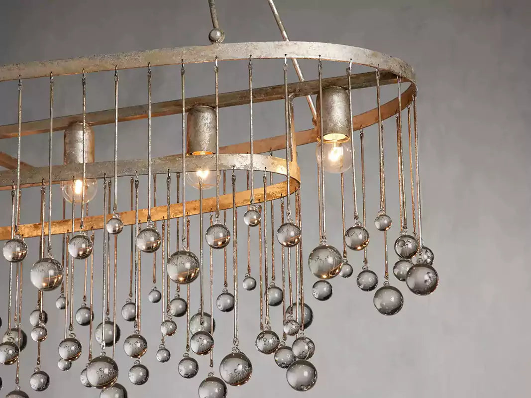 KL Aubray Crystal Ball Oval Chandelier