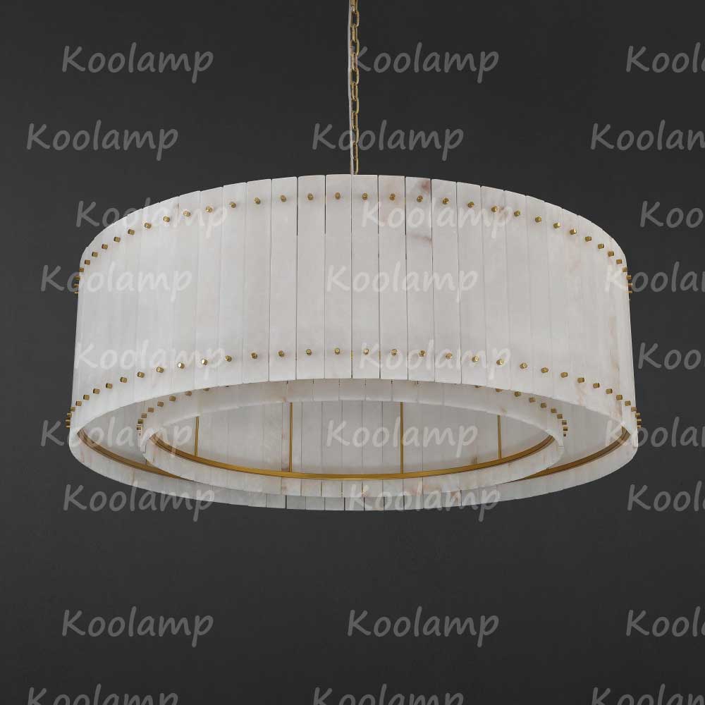 KL San Marko 48 Inch Alabaster Round Chandelier