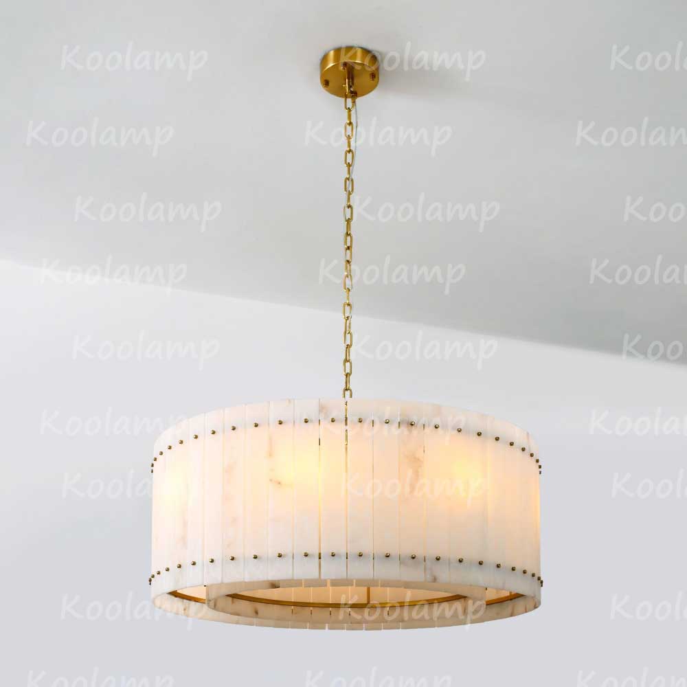 KL San Marko 37 Inch Alabaster Round Chandelier