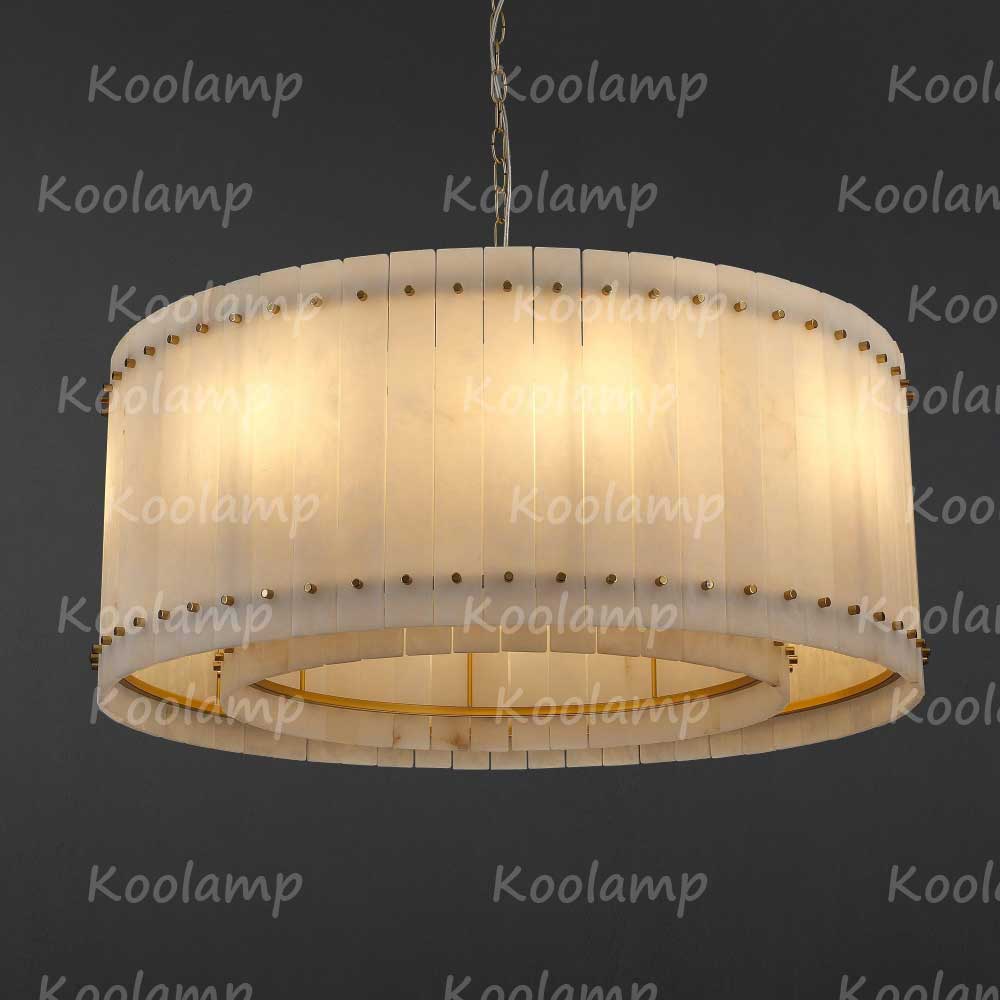 KL San Marko 37 Inch Alabaster Round Chandelier