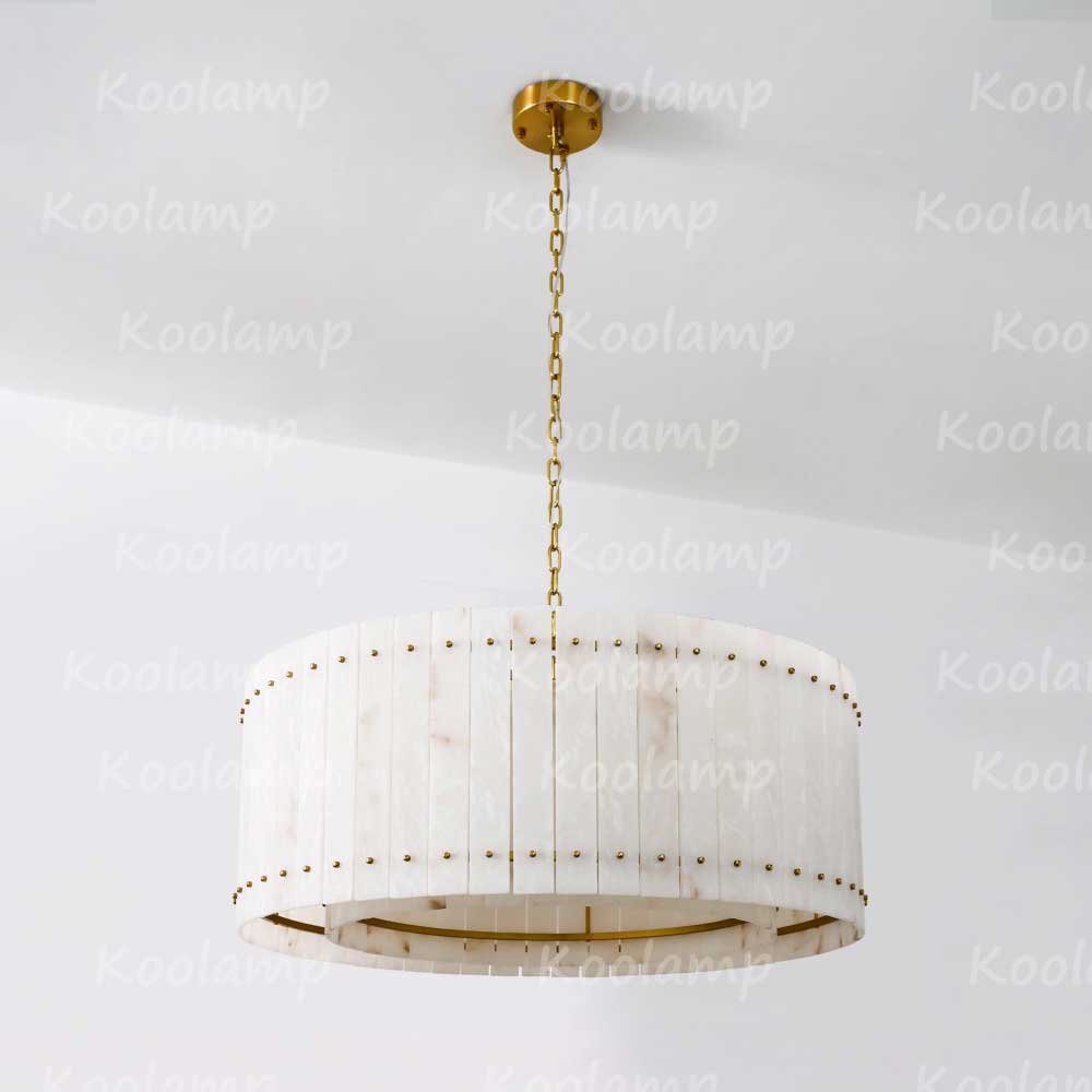 KL San Marko 37 Inch Alabaster Round Chandelier