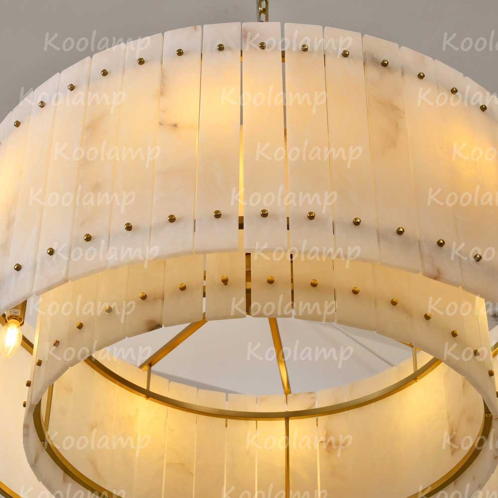 KL San Marko 37 Inch Alabaster Round Chandelier