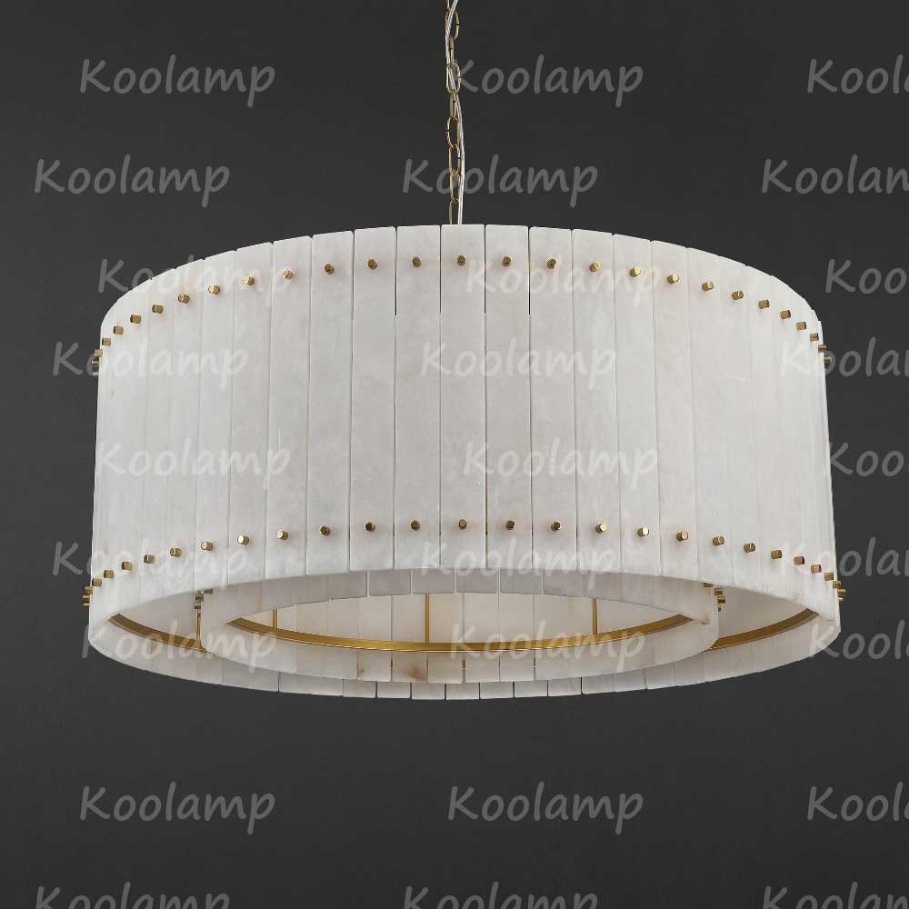 KL San Marko 37 Inch Alabaster Round Chandelier