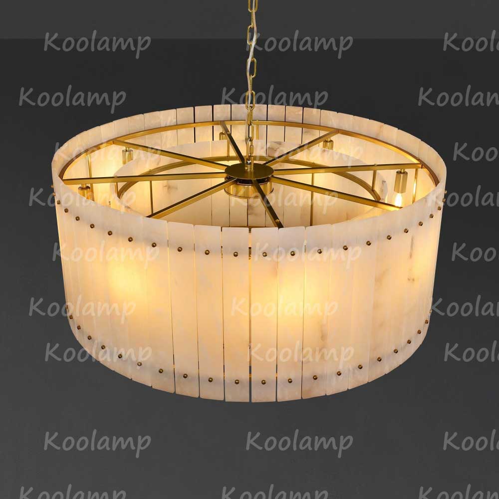 KL San Marko 37 Inch Alabaster Round Chandelier