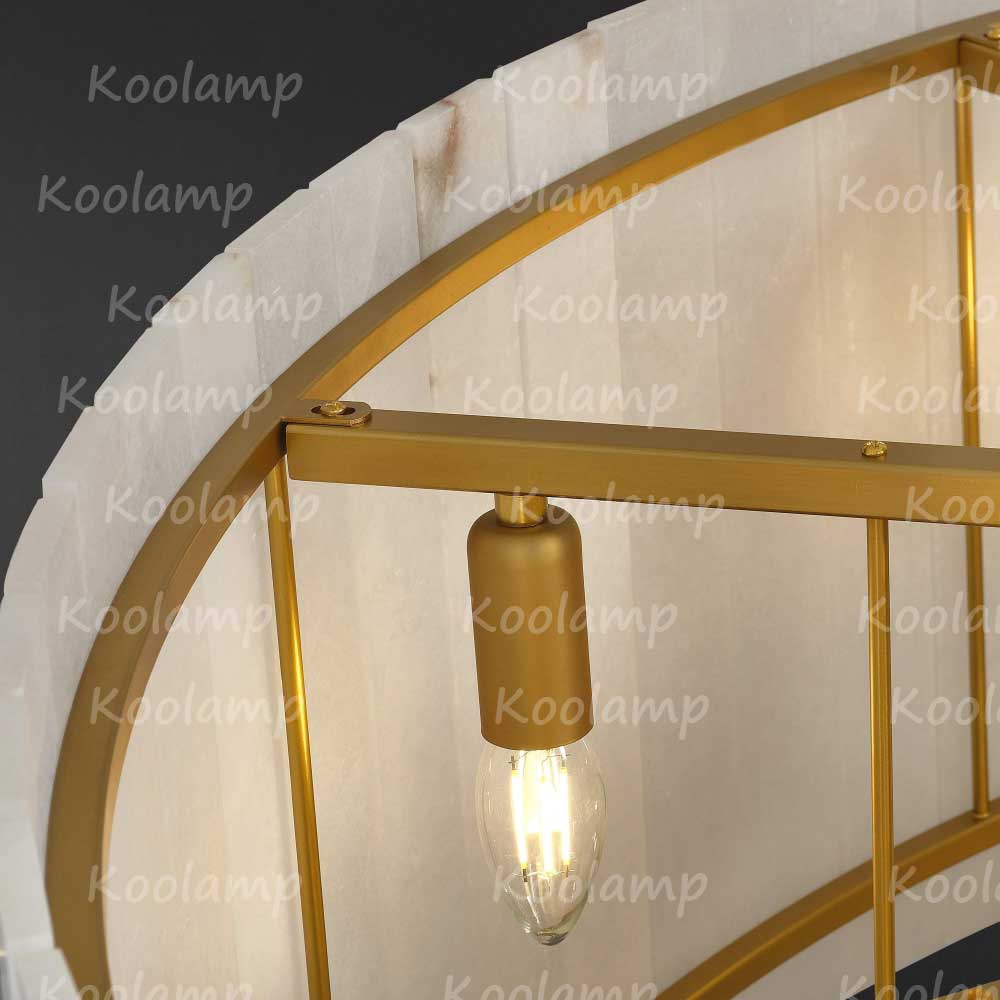 KL San Marko 48 Inch Alabaster Two-Tier Chandelier