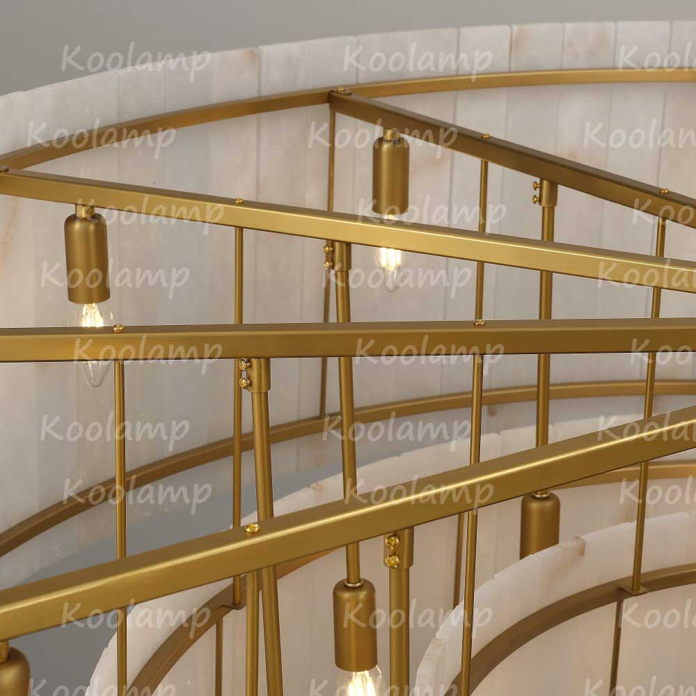 KL San Marko 48 Inch Alabaster Two-Tier Chandelier