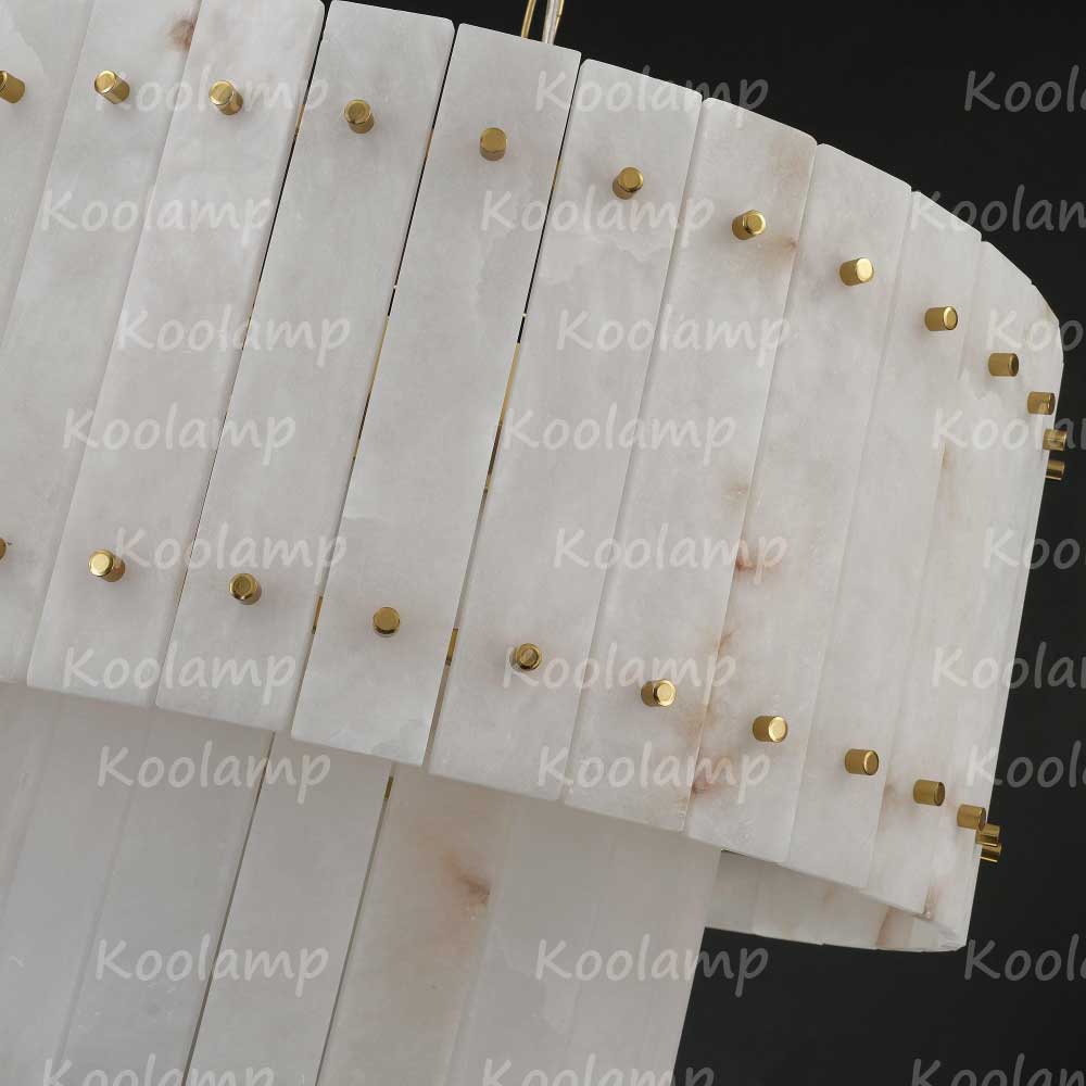 KL San Marko 22 Inch Alabaster Two-Tier Chandelier