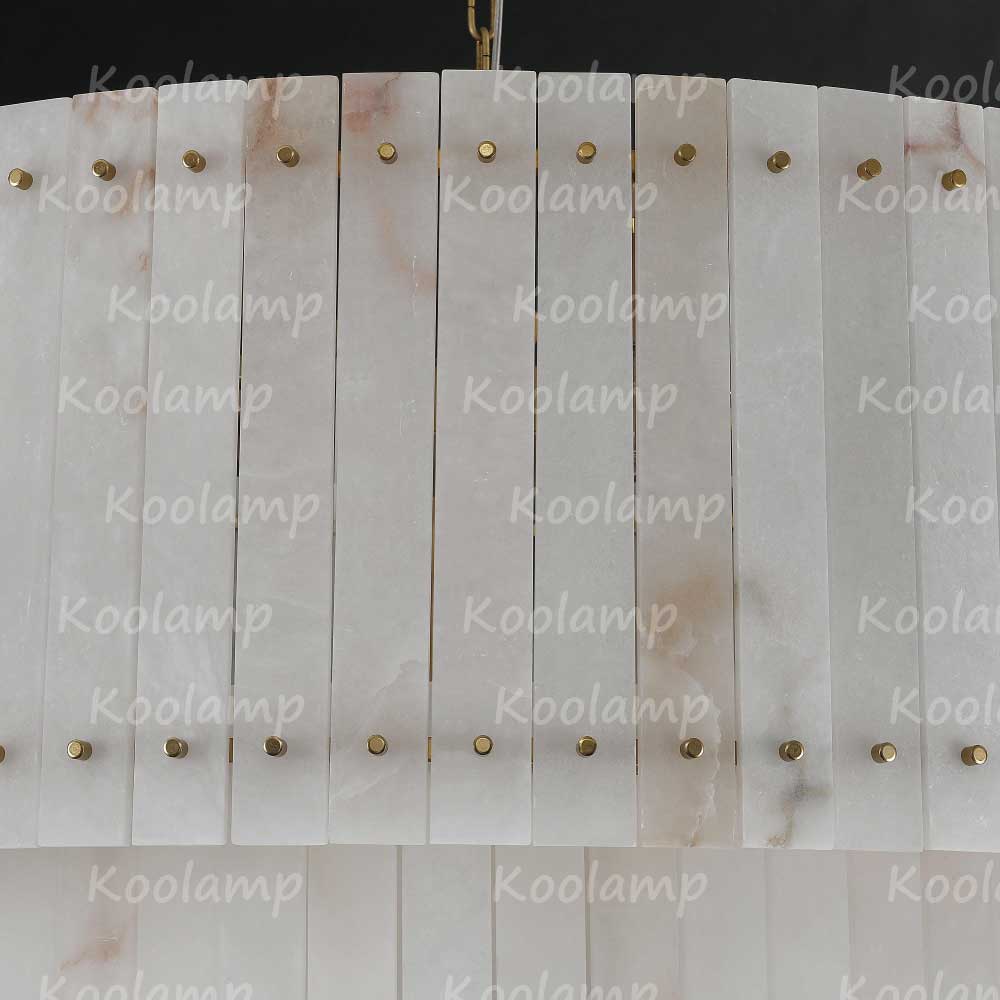 KL San Marko 37 Inch Alabaster Two-Tier Chandelier
