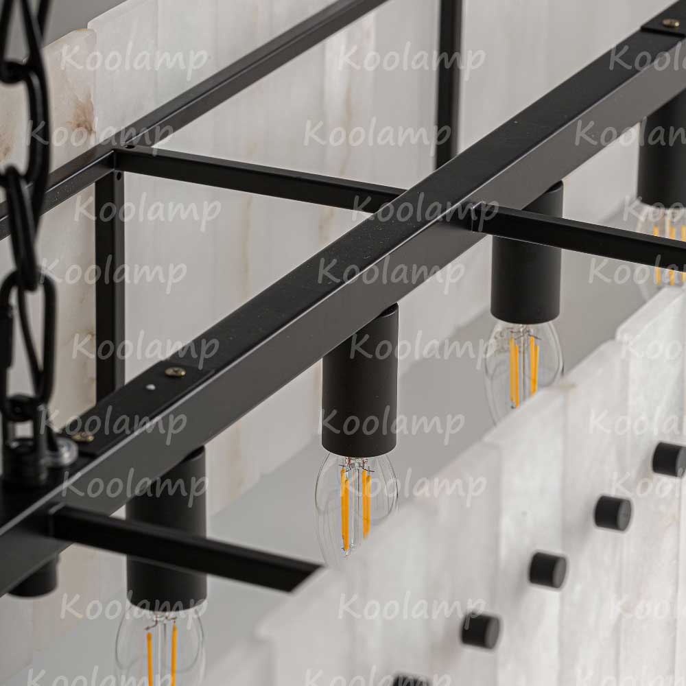 KL San Marko 54 Inch Alabaster Rectangular Chandelier