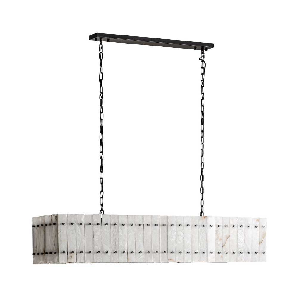 KL San Marko 54 Inch Alabaster Rectangular Chandelier
