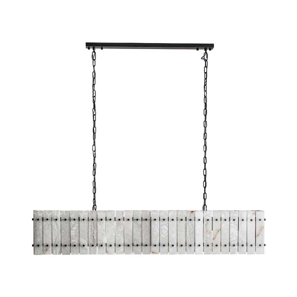KL San Marko 54 Inch Alabaster Rectangular Chandelier