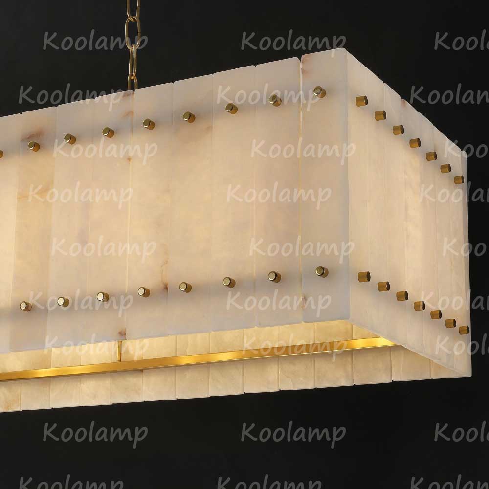 KL San Marko 54 Inch Alabaster Rectangular Chandelier