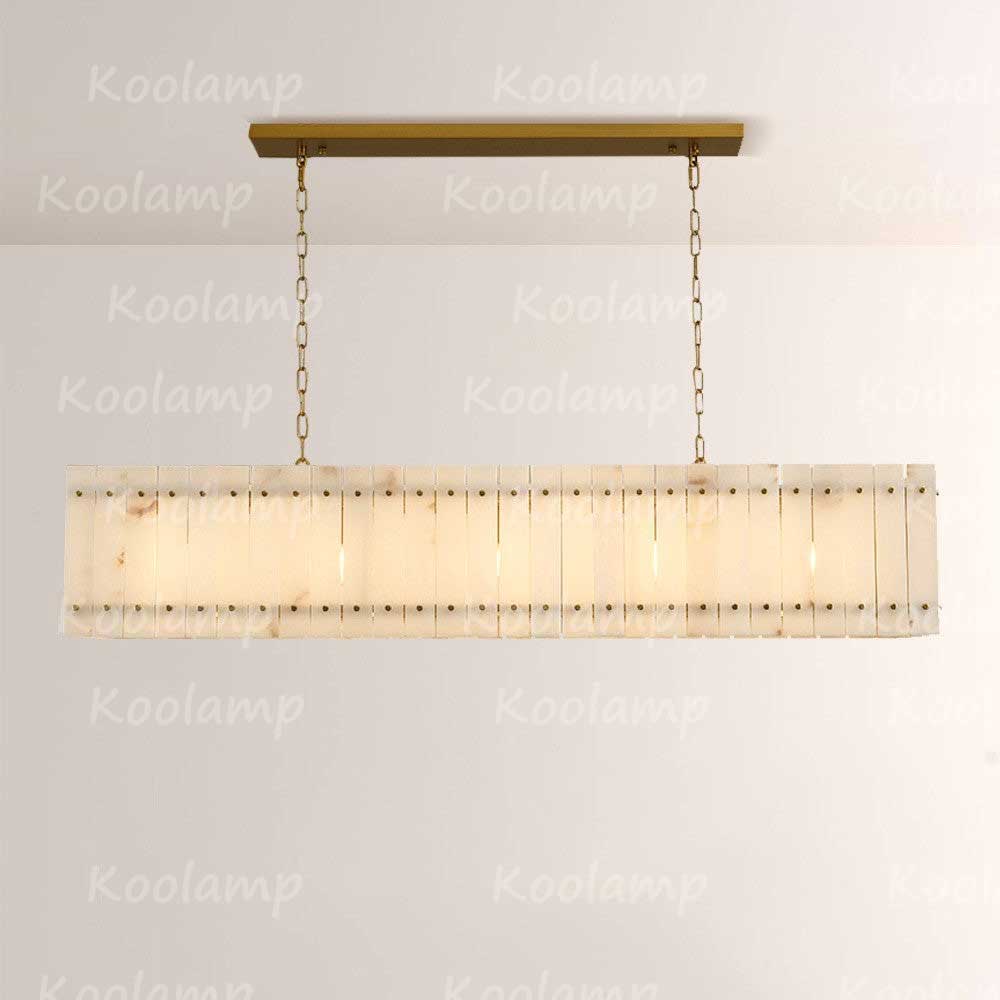 KL San Marko 54 Inch Alabaster Rectangular Chandelier