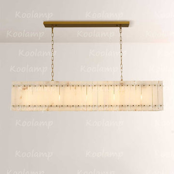 KL San Marko 54 Inch Alabaster Rectangular Chandelier