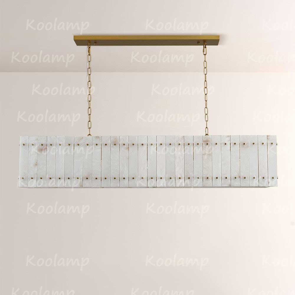 KL San Marko 54 Inch Alabaster Rectangular Chandelier