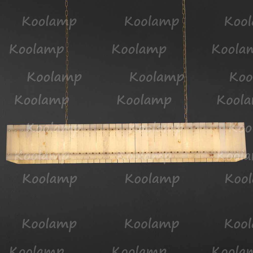 KL San Marko 72 Inch Alabaster Rectangular Chandelier
