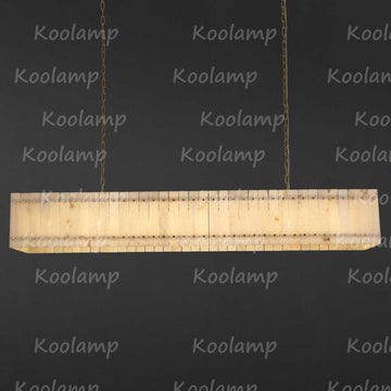 KL San Marko 72 Inch Alabaster Rectangular Chandelier