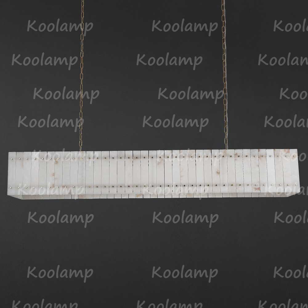 KL San Marko 72 Inch Alabaster Rectangular Chandelier