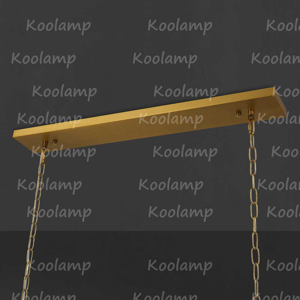 KL San Marko 72 Inch Alabaster Rectangular Chandelier