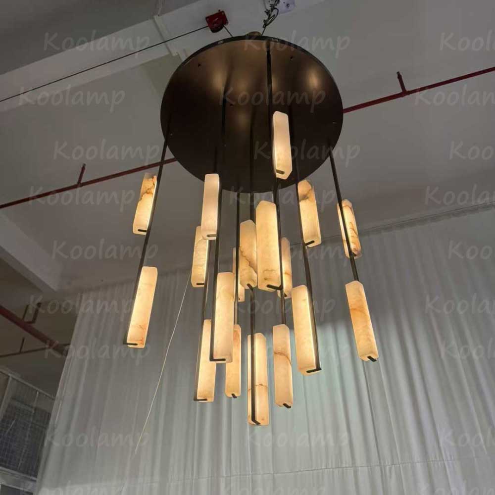 40 Inch Grand Alabaster Prism Cascading Chandelier - KL Audon