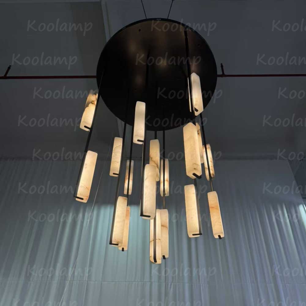 40 Inch Grand Alabaster Prism Cascading Chandelier - KL Audon