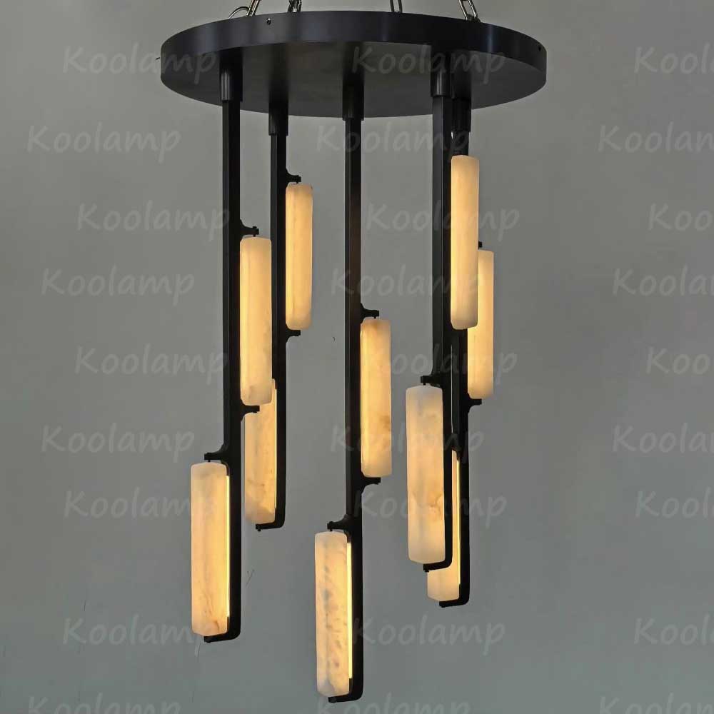 24 Inch Alabaster Prism Cascading Chandelier - KL Audon