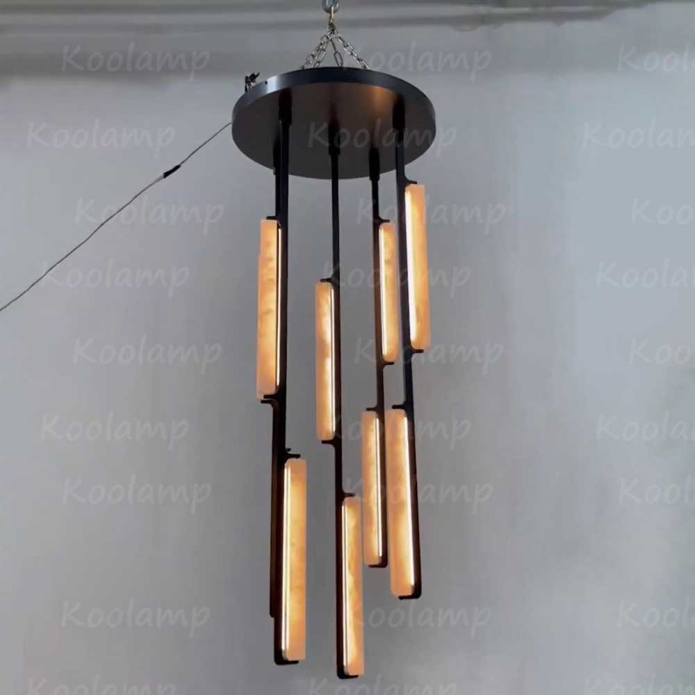 24 Inch Grand Alabaster Prism Cascading Chandelier - KL Audon
