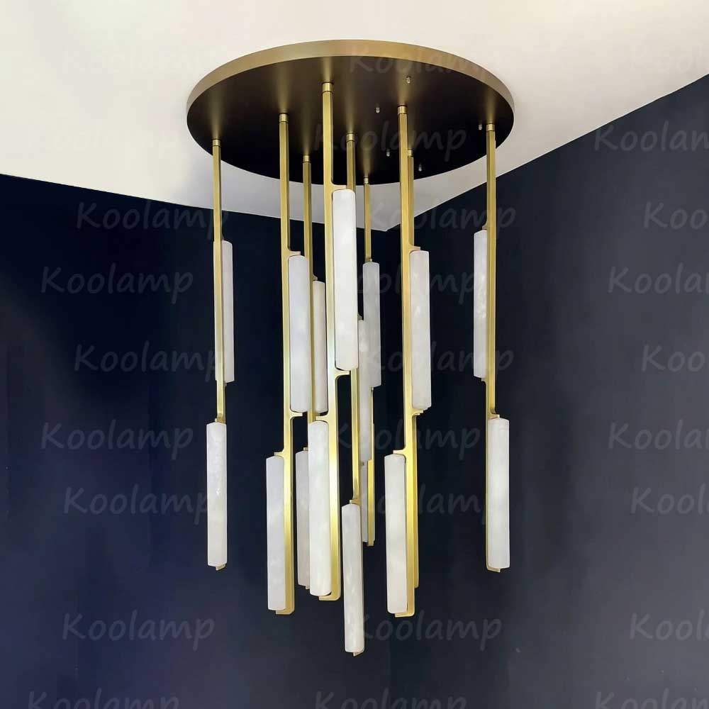 40 Inch Grand Alabaster Prism Cascading Chandelier - KL Audon