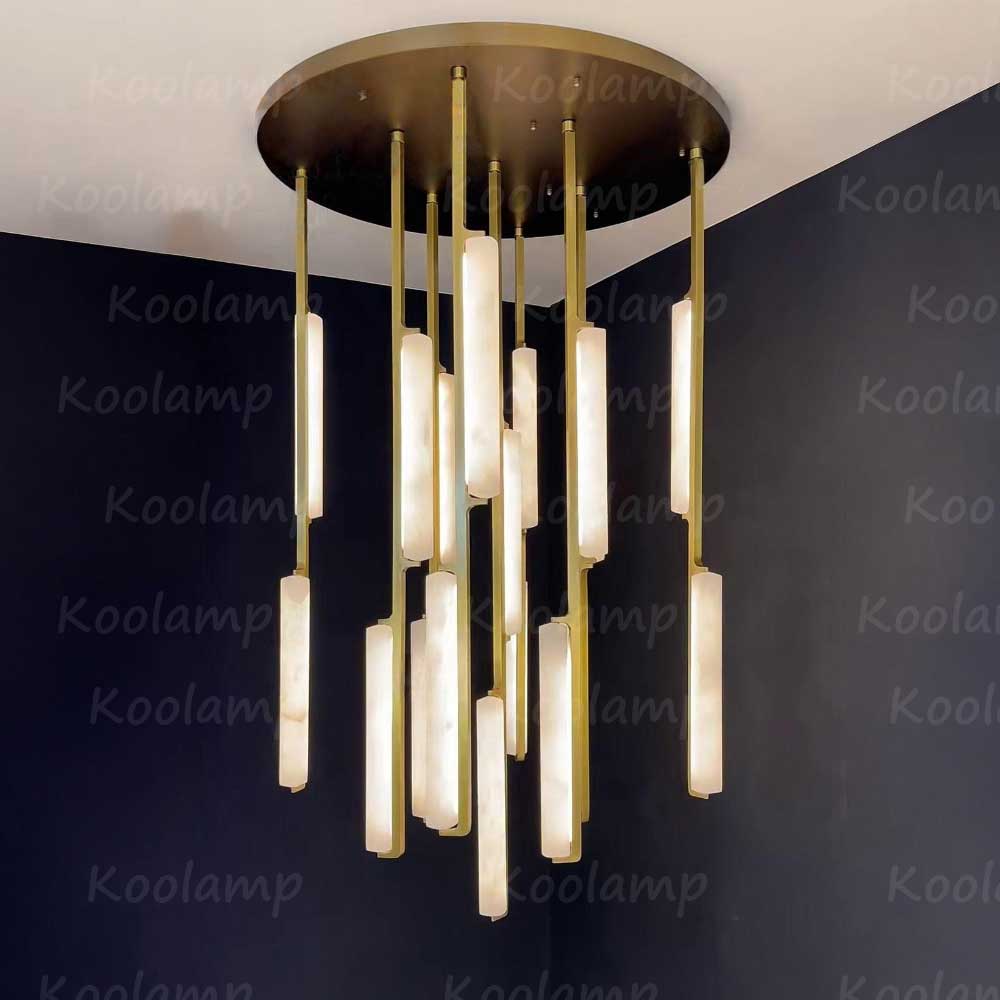 40 Inch Grand Alabaster Prism Cascading Chandelier - KL Audon