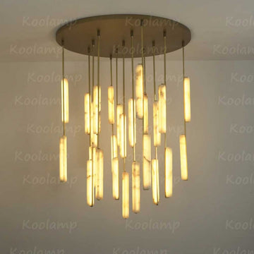 56 Inch Grand Alabaster Prism Cascading Chandelier - KL Audon