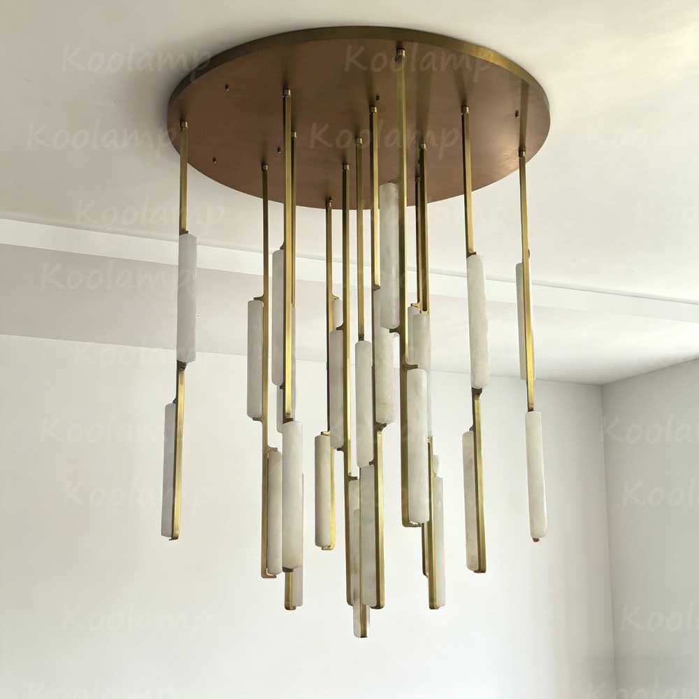 56 Inch Grand Alabaster Prism Cascading Chandelier - KL Audon