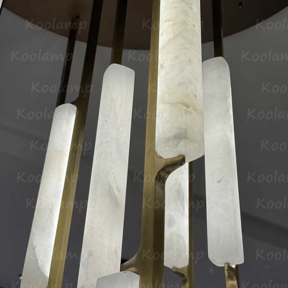 56 Inch Grand Alabaster Prism Cascading Chandelier - KL Audon