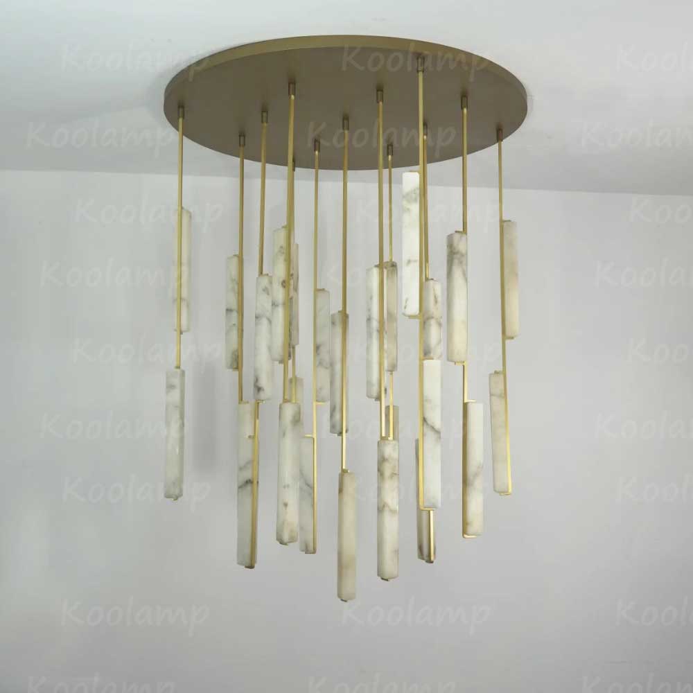 56 Inch Grand Alabaster Prism Cascading Chandelier - KL Audon