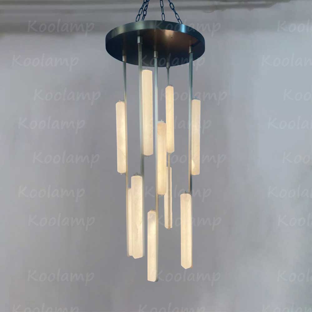 24 Inch Grand Alabaster Prism Cascading Chandelier - KL Audon