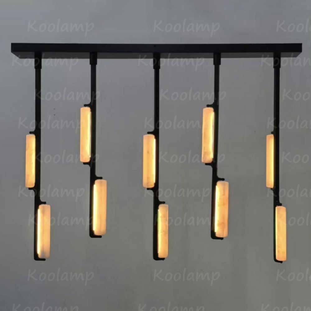 54 Inch Alabaster Prism Linear Chandelier - KL Audon