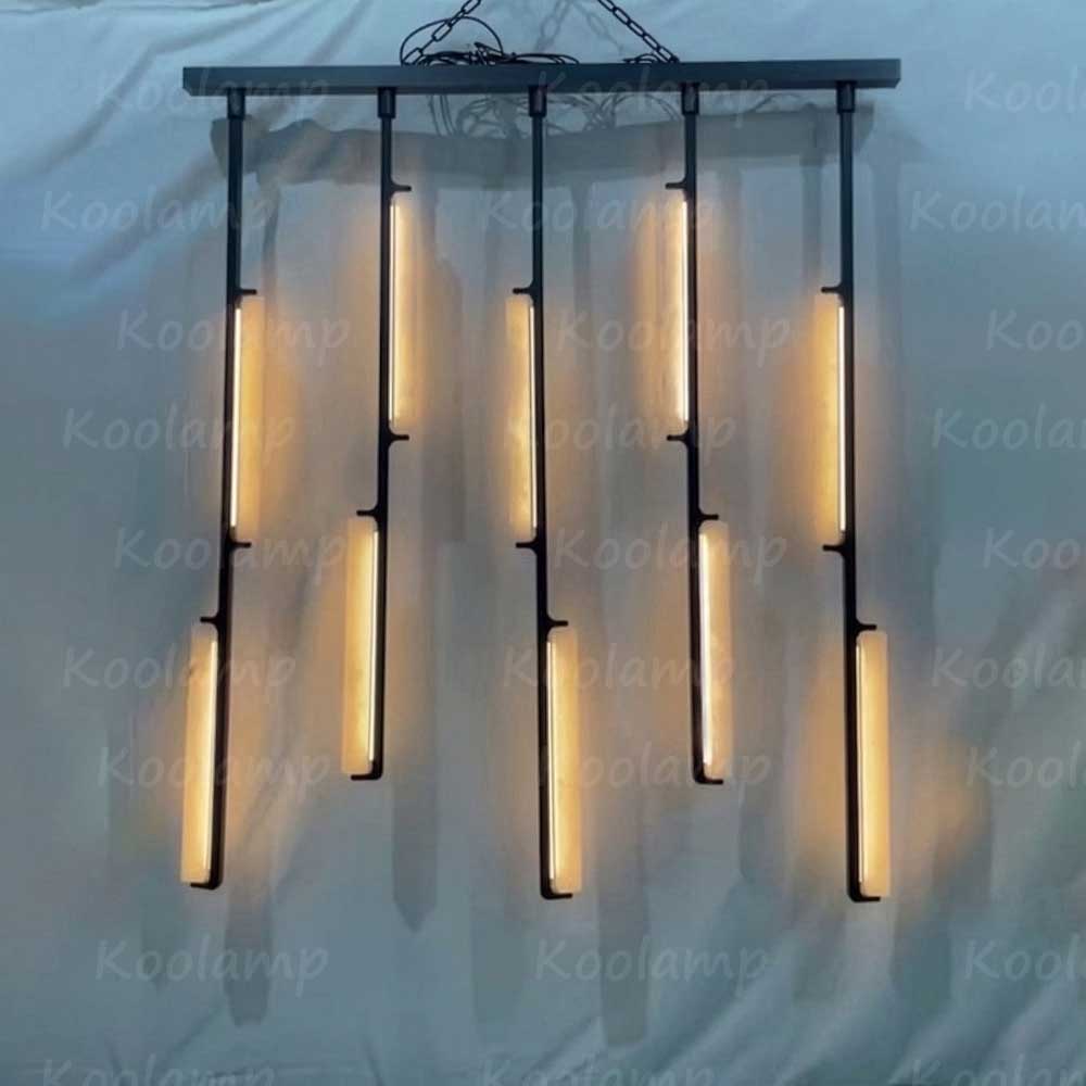 54 Inch Grand Alabaster Prism Linear Chandelier - KL Audon