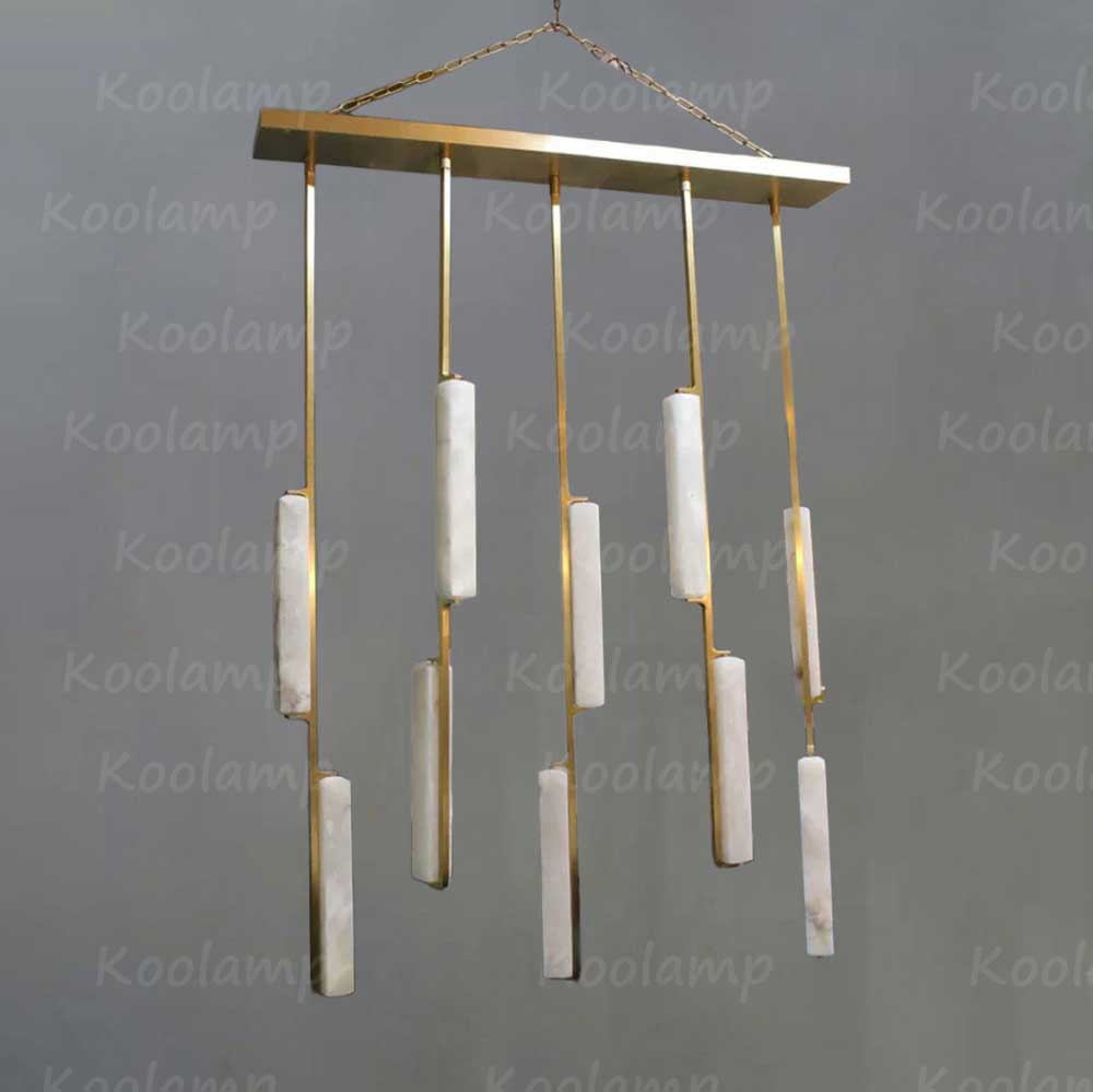 54 Inch Grand Alabaster Prism Linear Chandelier - KL Audon
