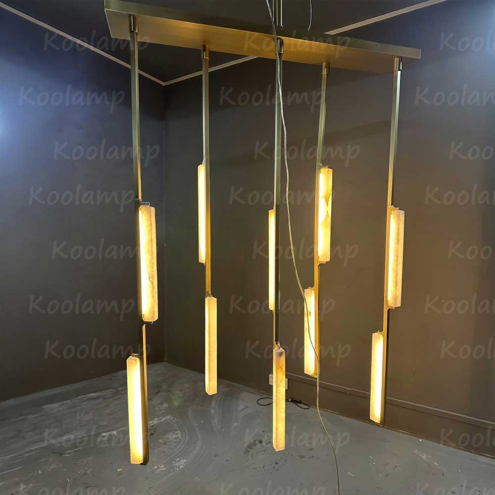 54 Inch Grand Alabaster Prism Linear Chandelier - KL Audon