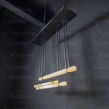 72 Inch Triple Alabaster Bar Chandelier - KL Audon