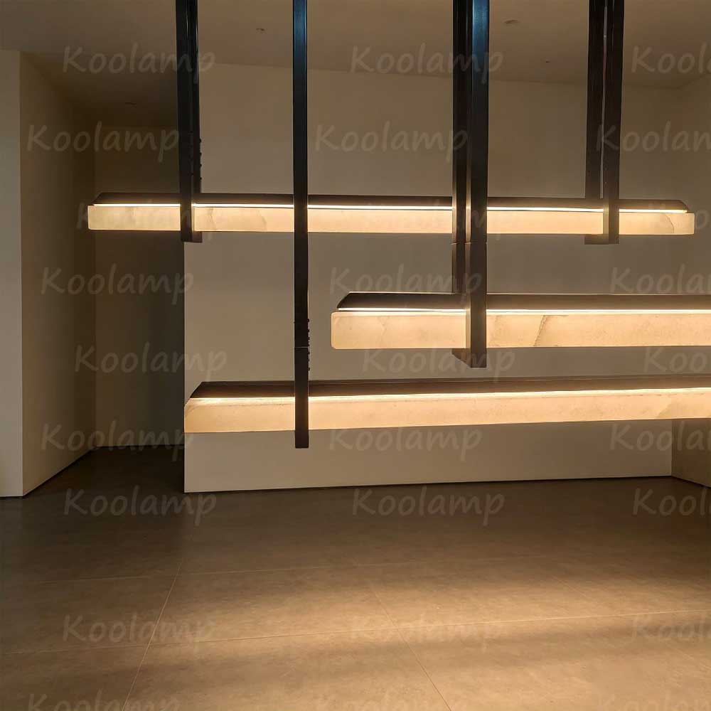 72 Inch Triple Alabaster Bar Chandelier - KL Audon
