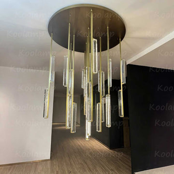 56 Inch Grand Crystal Prism Cascading Chandelier - KL Audon