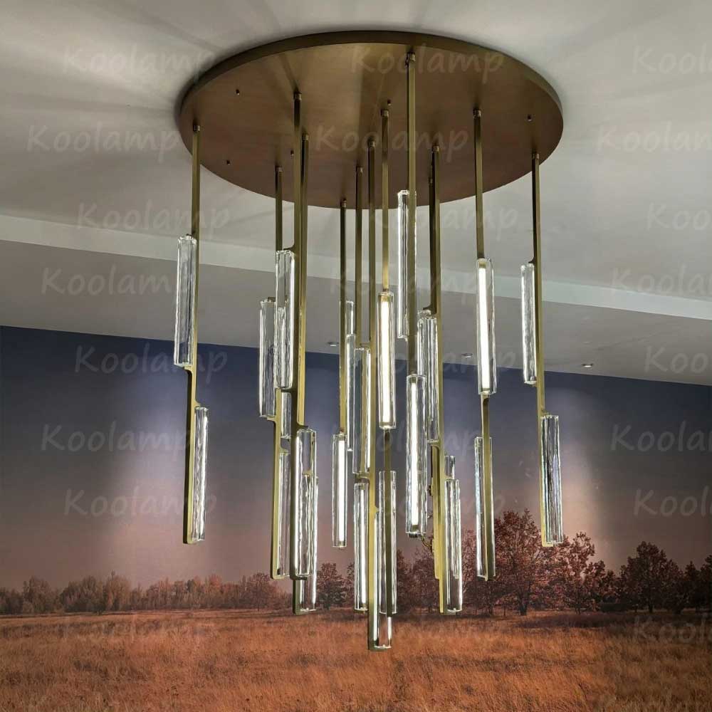 56 Inch Grand Crystal Prism Cascading Chandelier - KL Audon