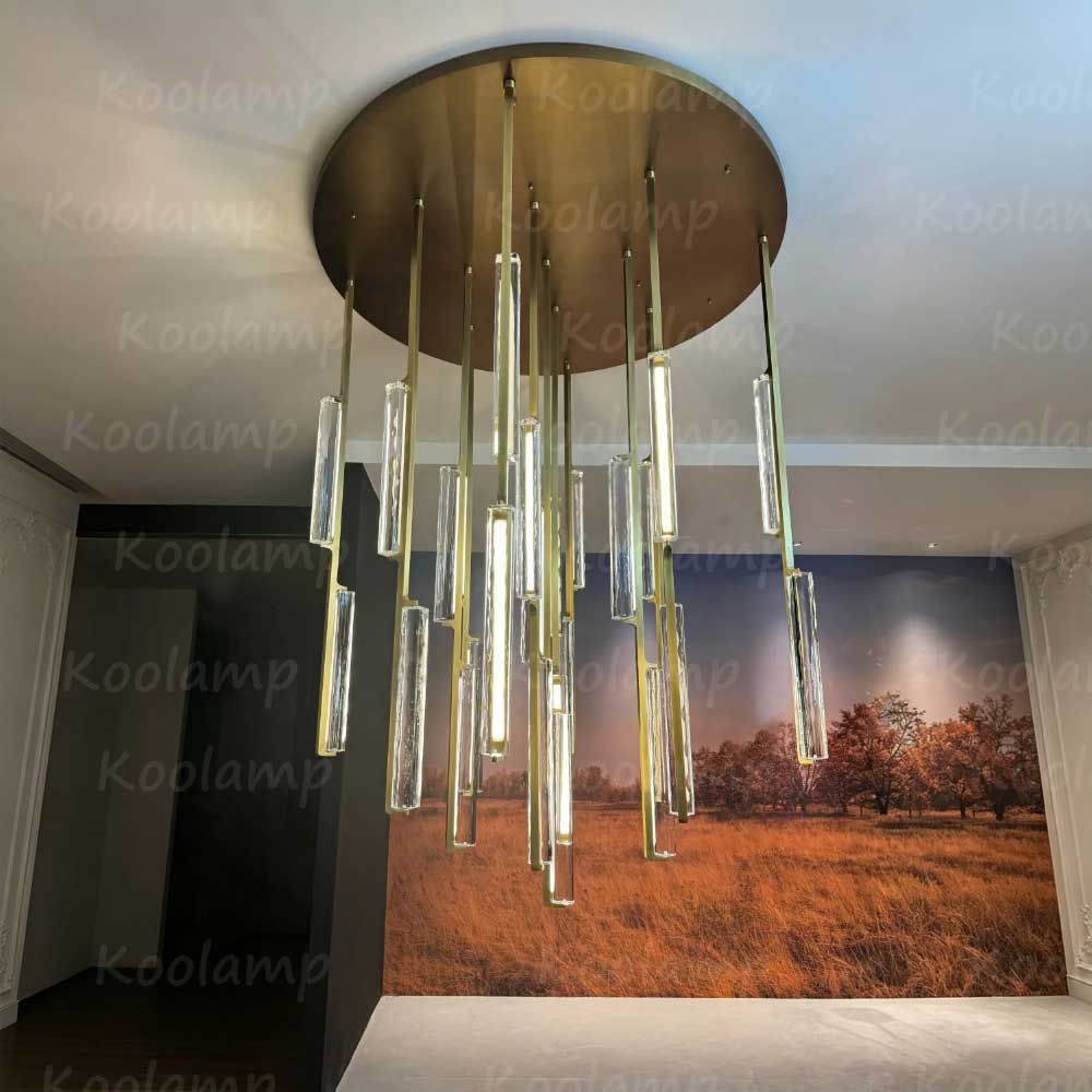 56 Inch Grand Crystal Prism Cascading Chandelier - KL Audon