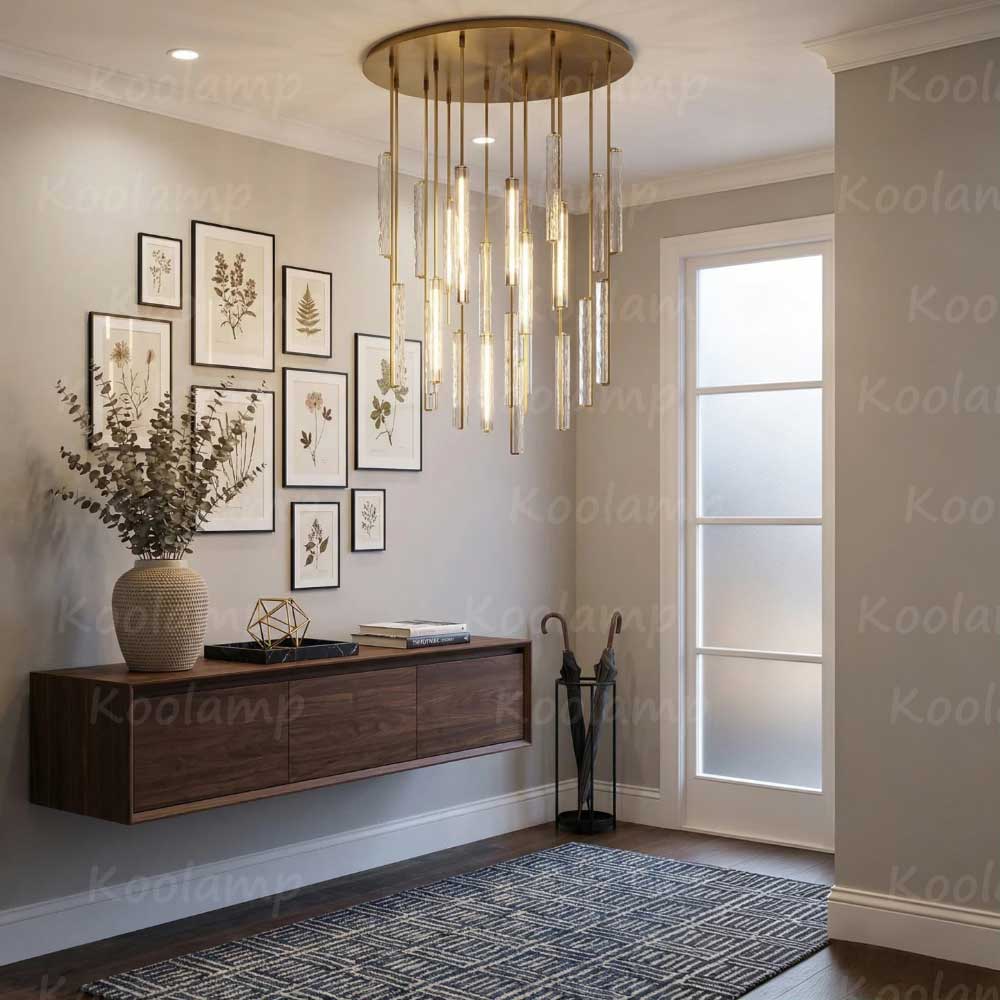 56 Inch Grand Crystal Prism Cascading Chandelier - KL Audon